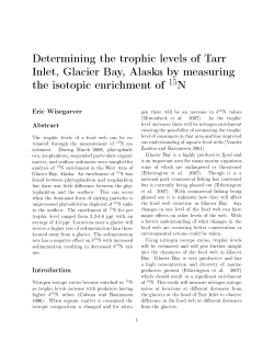 Determining the trophic levels of Tarr Inlet, Glacier Bay, Alaska by