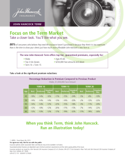 Focus on the Term Market - John Hancock Life Insurance