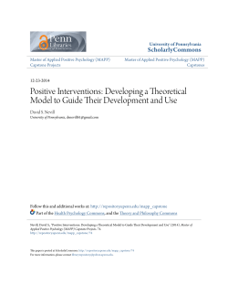 Positive Interventions: Developing a Theoretical Model to Guide