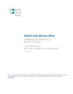 Jihad in Sub-‐Saharan Africa