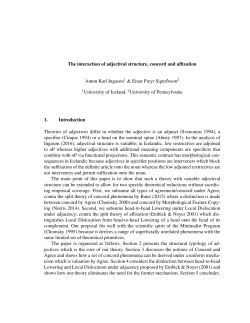 The interaction of adjectival structure, concord and affixation Anton