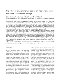 The effect of environmental factors on elastomeric chain and nickel