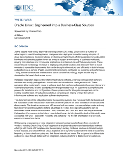 IDC: Oracle Linux: Engineered into a Business Class Solution
