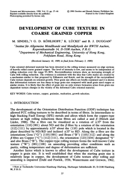 development of cube texture in coarse grained copper