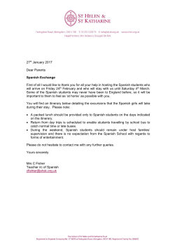 Spanish Exchange - St Helen and St Katharine