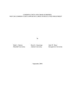 COMMON COSTS AND CROSS-SUBSIDIES: WHY DO