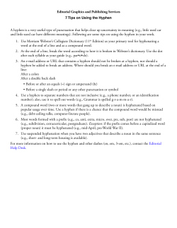 Seven Tips on Using the Hyphen
