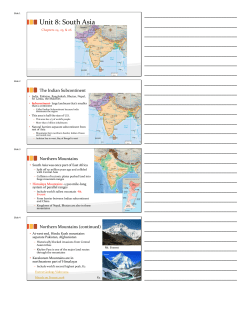 Unit 8: South Asia