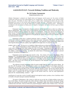 A.K.RAMANUJAN: Towards Defining Tradition and Modernit