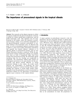 The importance of precessional signals in the tropical climate