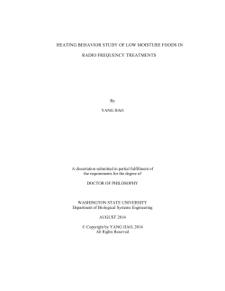 HEATING BEHAVIOR STUDY OF LOW MOISTURE FOODS IN