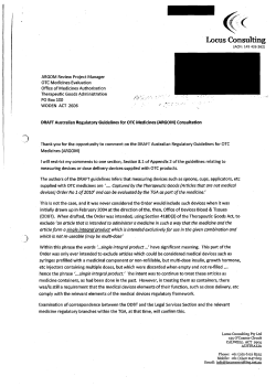 Consultation submission: Locus Consulting Pty Ltd