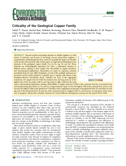 Criticality of Copper Family 2010