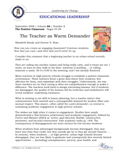 "The Teacher as Warm Demander" Article