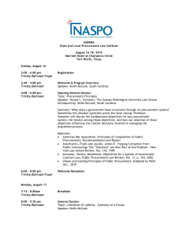 AGENDA State and Local Procurement Law Institute