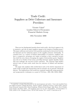 Trade Credit: Suppliers as Debt Collectors and - RLAB