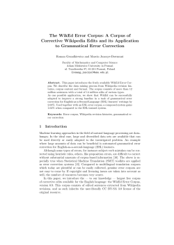 The WikEd Error Corpus: A Corpus of Corrective Wikipedia Edits