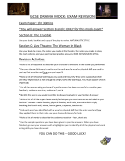 GCSE DRAMA MOCK: EXAM REVISION