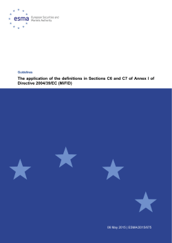 The application of the definitions in Sections C6 and C7 of Annex I of