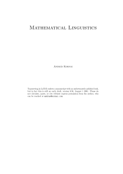 Mathematical Linguistics