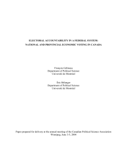 ELECTORAL ACCOUNTABILITY IN A FEDERAL SYSTEM