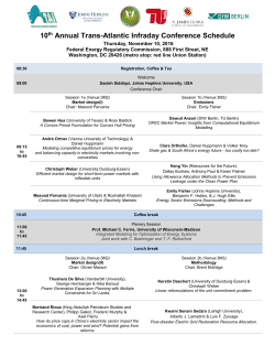 10th Annual Trans-Atlantic Infraday Conference Schedule