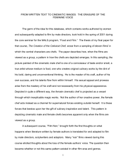 from written text to cinematic images: the erasure of the feminine voice