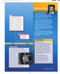 Element Safari Writing About Science ALBERT GHIORSO MAZER