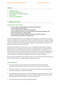 Guidelines for authors - Conservation Evidence