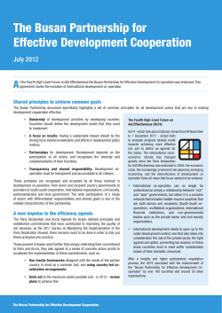 The Busan Partnership for Effective Development