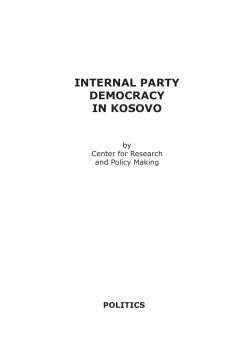 Internal Party Democracy In Kosovo - Konrad-Adenauer