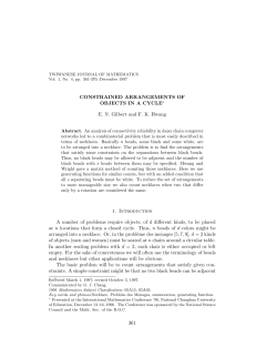 CONSTRAINED ARRANGEMENTS OF OBJECTS IN A CYCLE∗ EN
