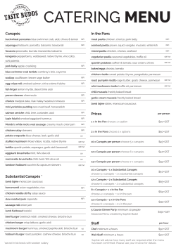 CATERING MENU
