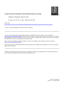 Granite Outcrop Communities of the Piedmont Plateau in Georgia