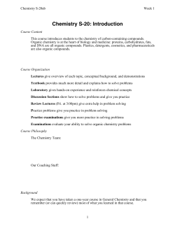 Chemistry S-20: Introduction