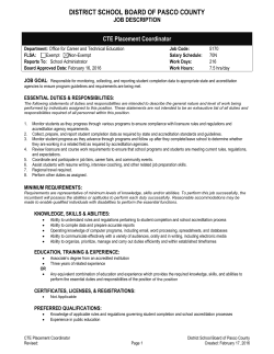 JOB DESCRIPTION - Pasco County Schools