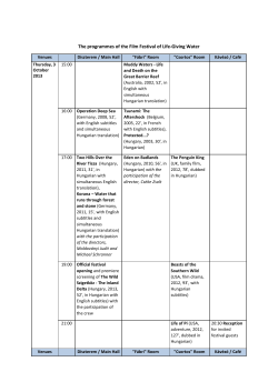 The programmes of the Film Festival of Life