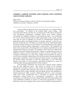 linking labour studies and unions - Just Labour