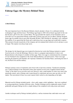 Faberge Eggs: the Mystery Behind Them