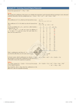 Example M-5 Factoring a Second