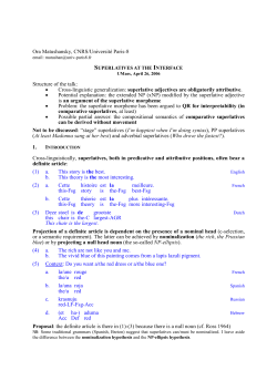 Ora Matushansky, CNRS/Universit&eacute; Paris