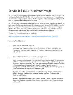 Senate Bill 1532 ‐ Minimum Wage