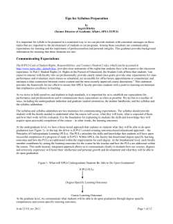 Tips for Syllabus Preparation - SPEA