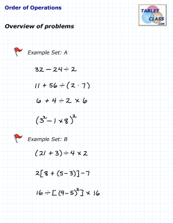 Overview of problems