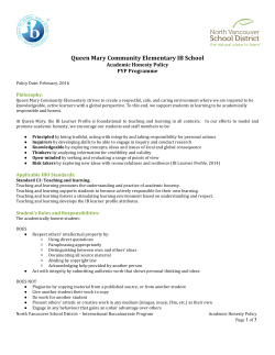 Academic Honesty Policy - North Vancouver School District
