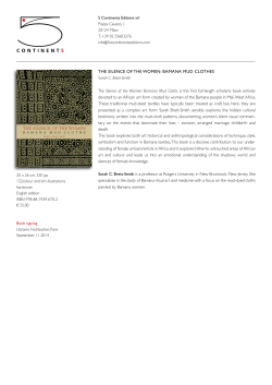 THE SILENCE OF THE WOMEN: BAMANA MUD CLOTHES Sarah C