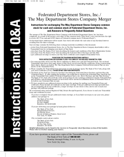 Federated Department Stores, Inc./ The May Department Stores
