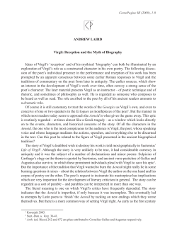 ANDREW LAIRD Virgil: Reception and the Myth of Biography Ideas