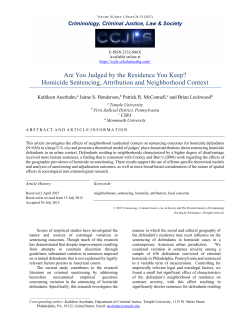 Are You Judged by the Residence You Keep? Homicide Sentencing