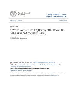 A World Without Work? [Review of the Books The End of Work</i